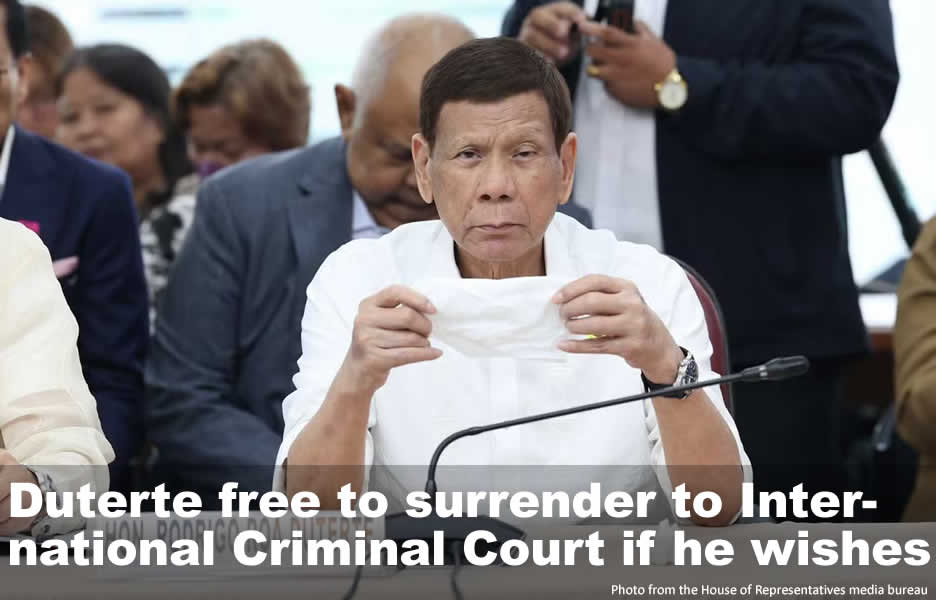 Palace: Duterte free to surrender to ICC if he wishes